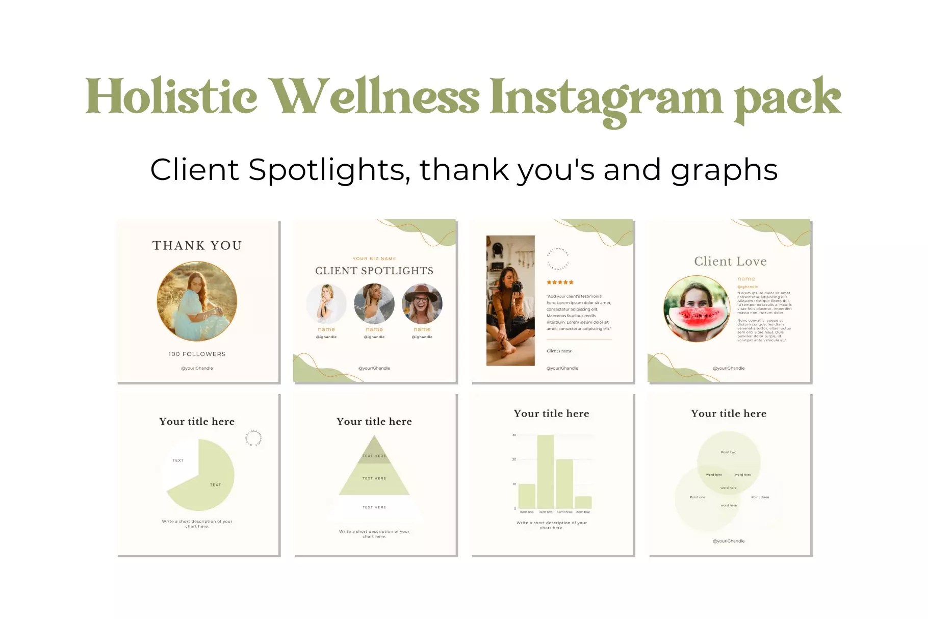 100 Holistic Wellness Instagram Post MasterBundles