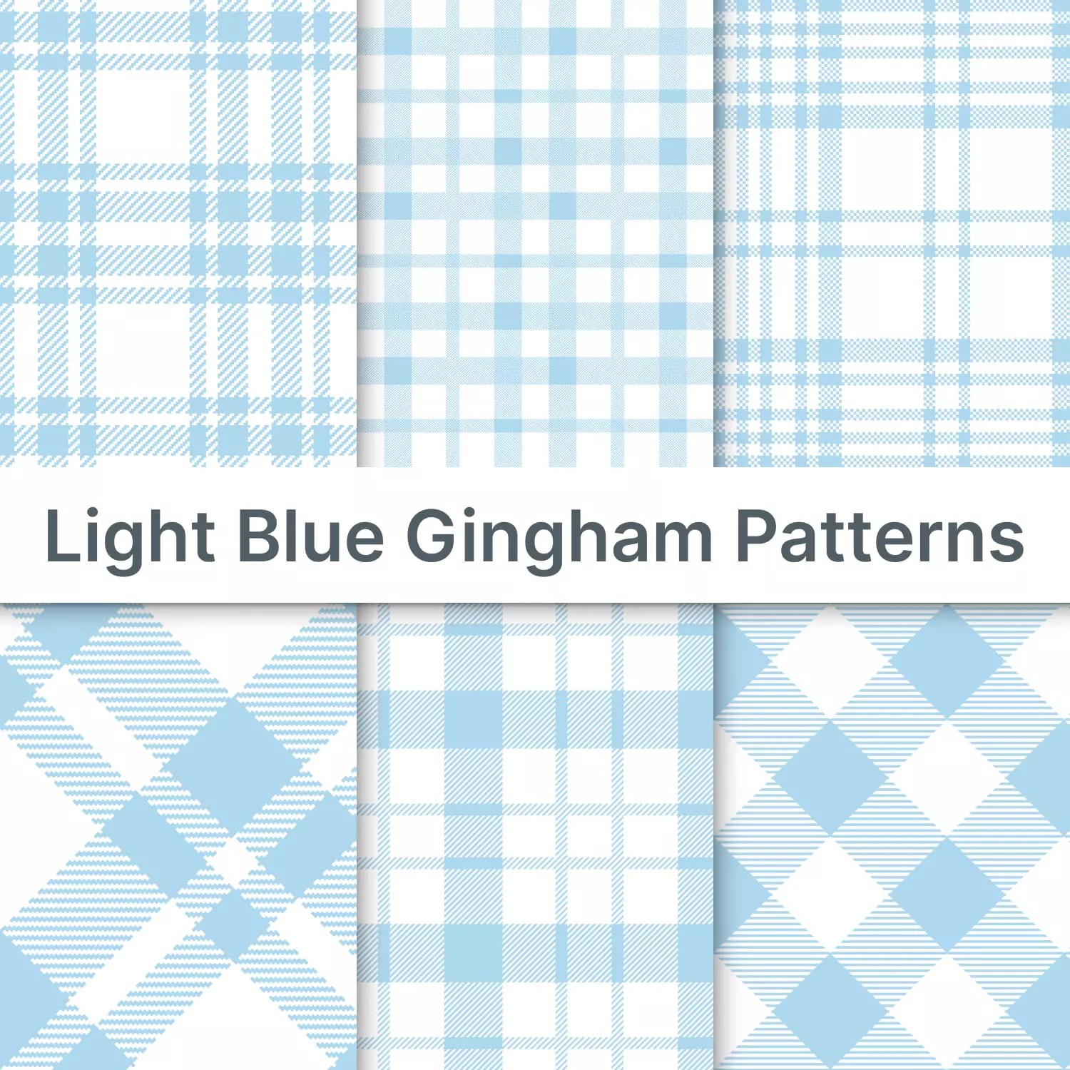 Light Blue Gingham Patterns MasterBundles