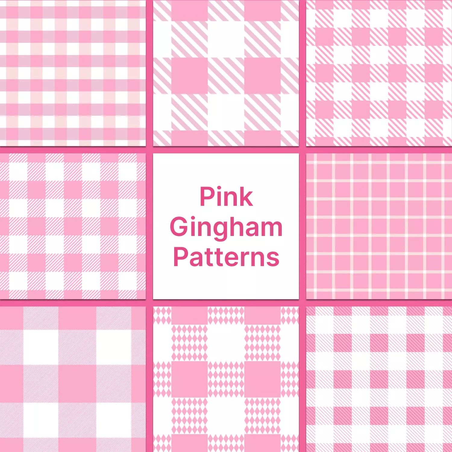 Pink Gingham Patterns V2 MasterBundles