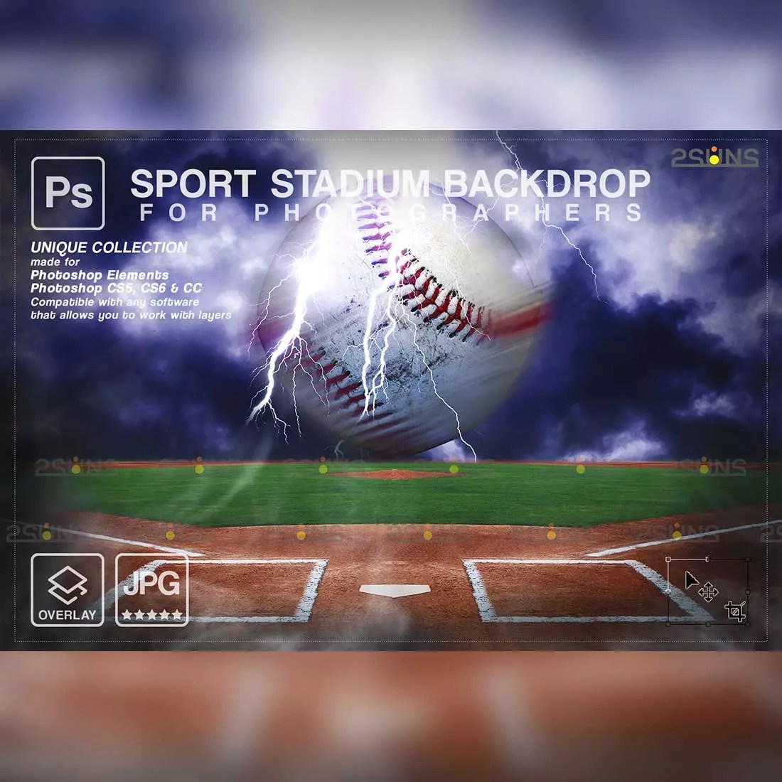 Baseball Backdrop Sports Digital MasterBundles