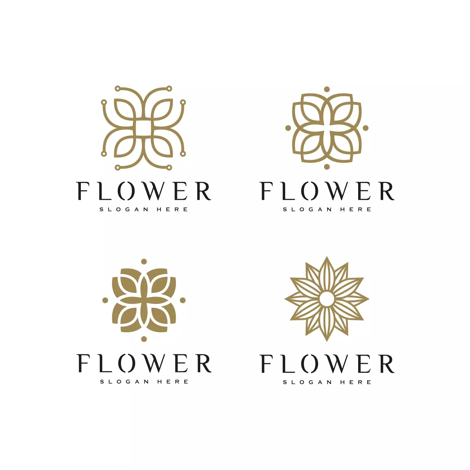 flower nature logo design template vector MasterBundles