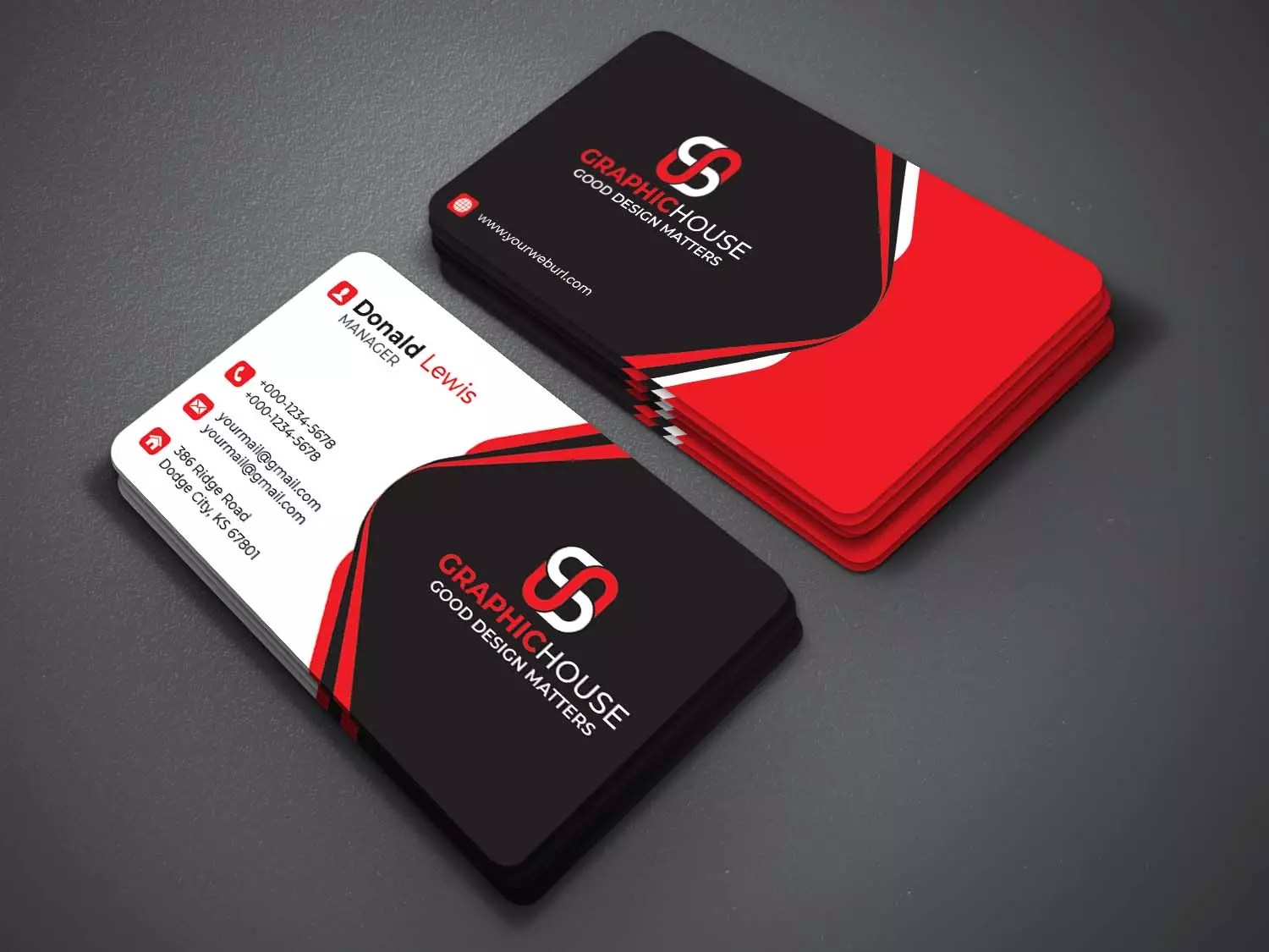 Double Sided Business Card Template Photoshop