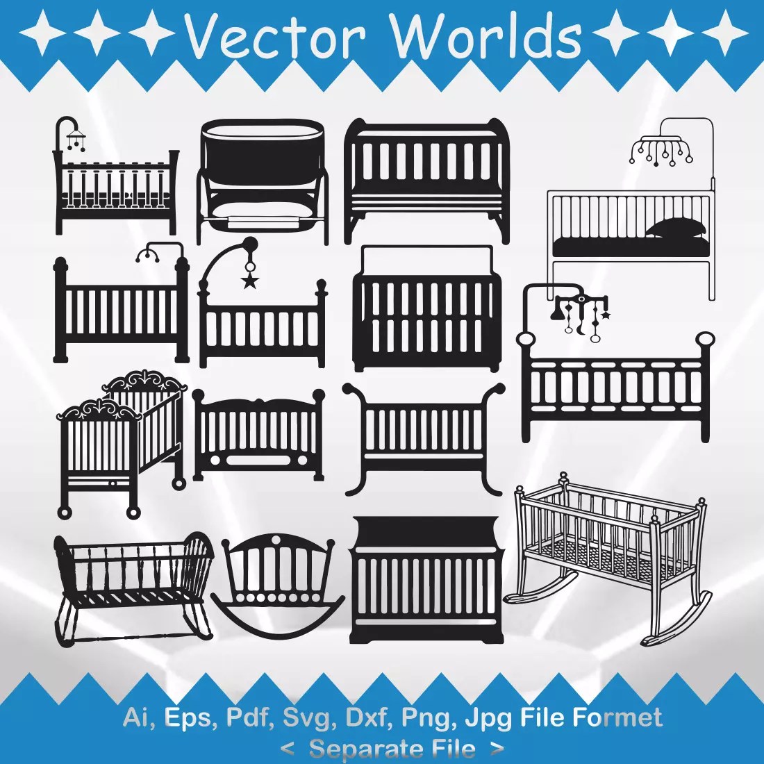 Baby Crib svg, Baby Cribs svg, Baby svg, Cribs, crib, SVG, ai, pdf, eps