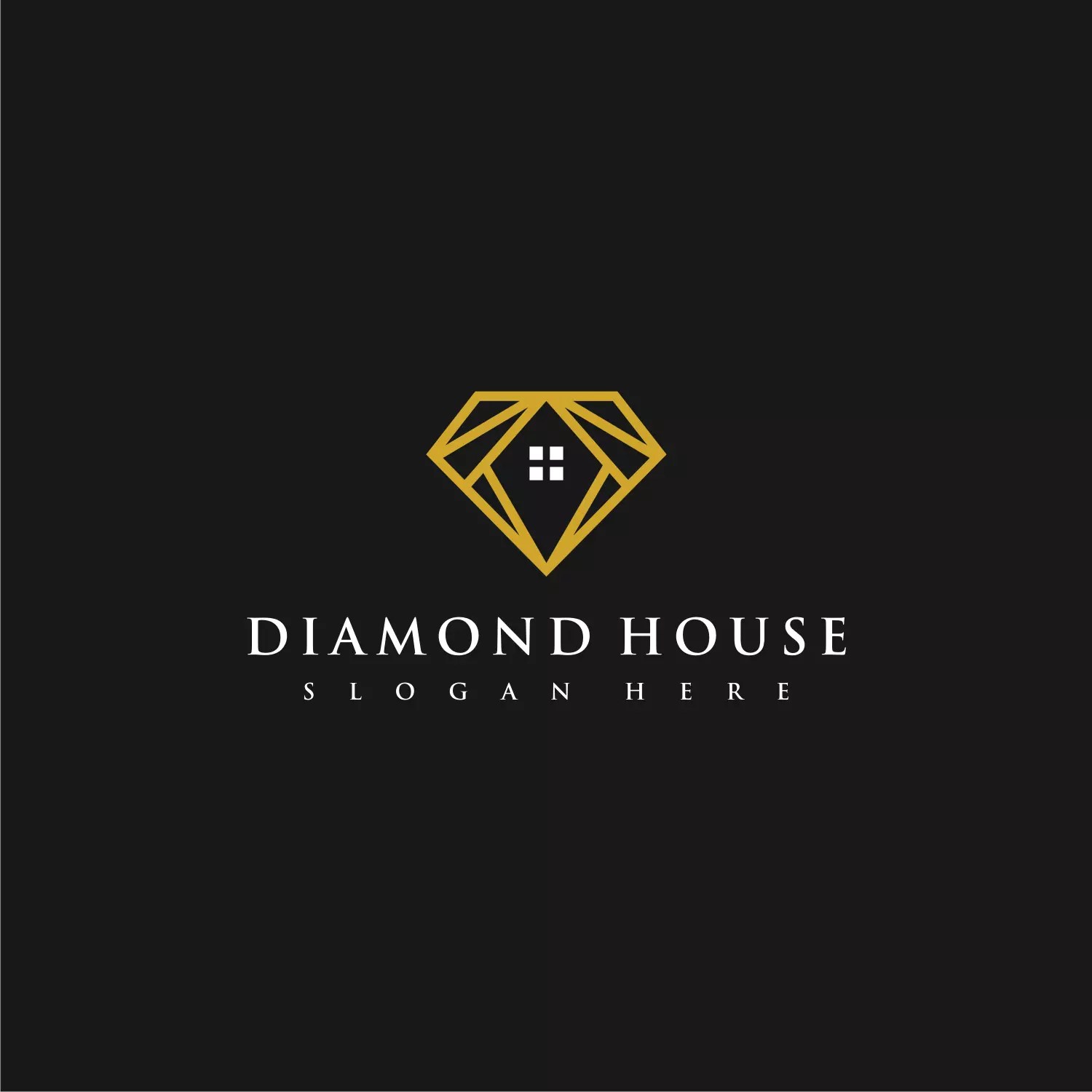 diamond and house logo vector design MasterBundles
