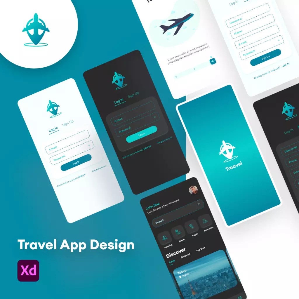 Travel App Design MasterBundles