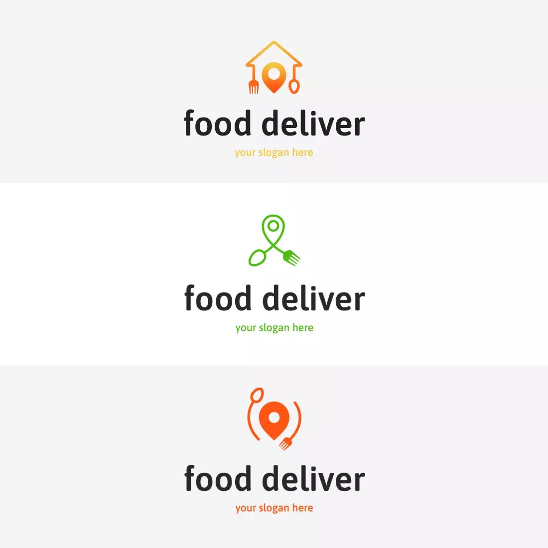 3 Food Delivery Logos MasterBundles