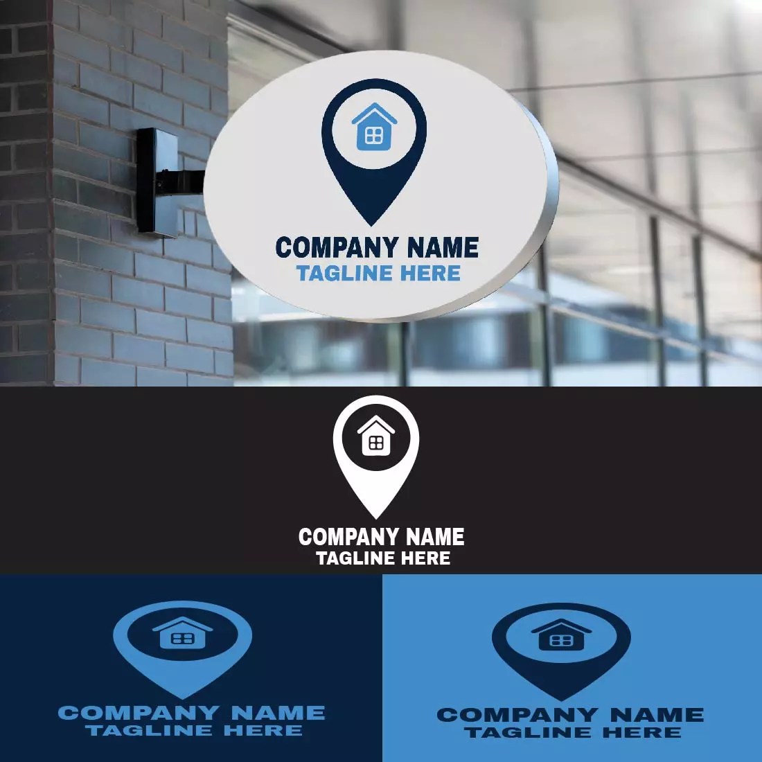 Cool real estate & Home logo template MasterBundles