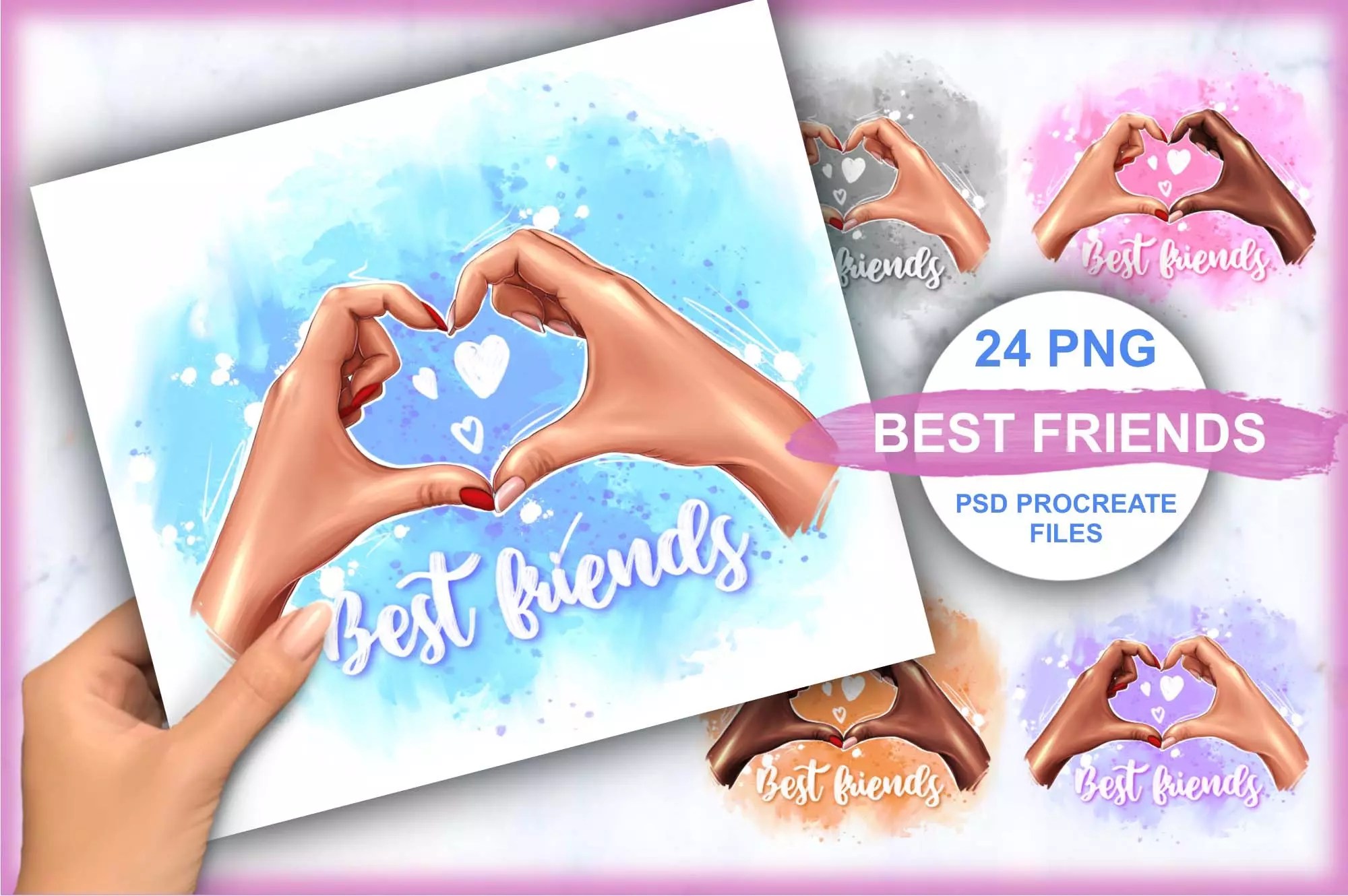 Best friend clipart, Hands girfrends MasterBundles