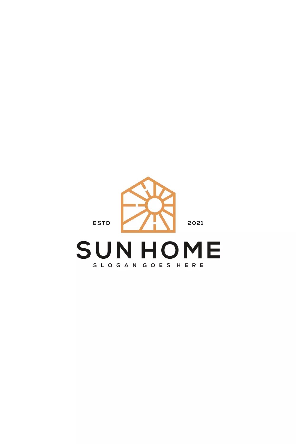 sun homes logo vector design line MasterBundles