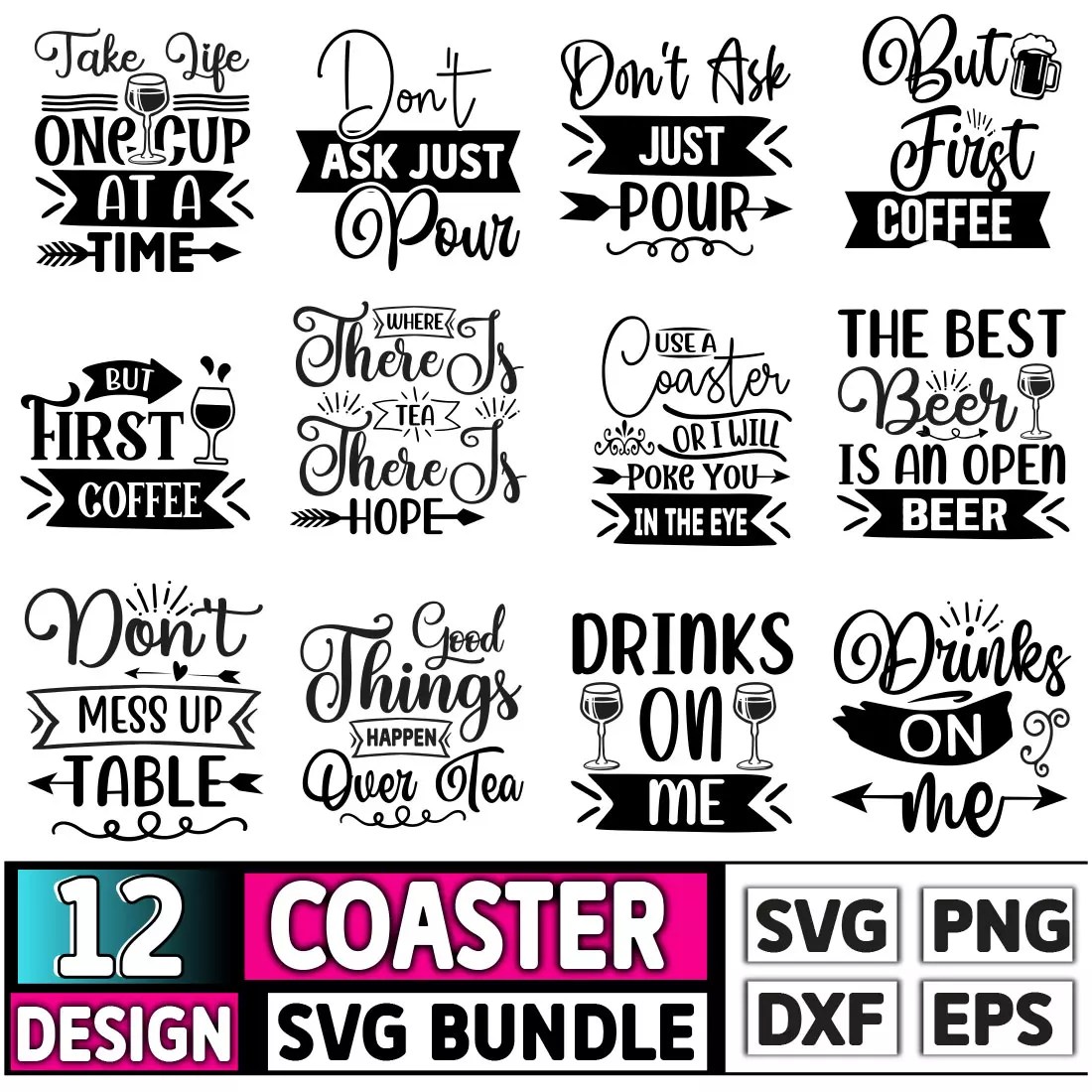 Coaster Svg Bundle, Coaster Svg Design MasterBundles