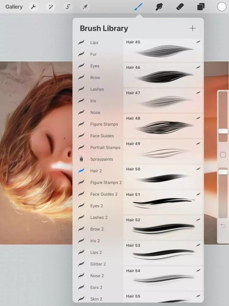 121 Hairs Brushes Procreate Brushes MasterBundles