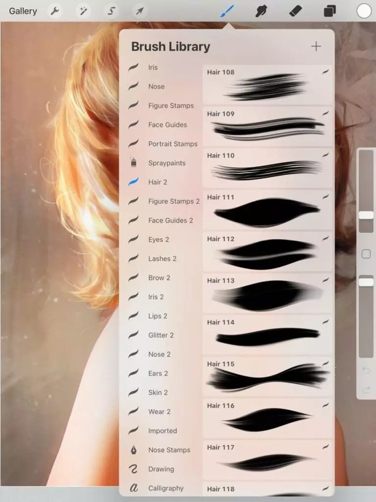 121 Hairs Brushes Procreate Brushes MasterBundles