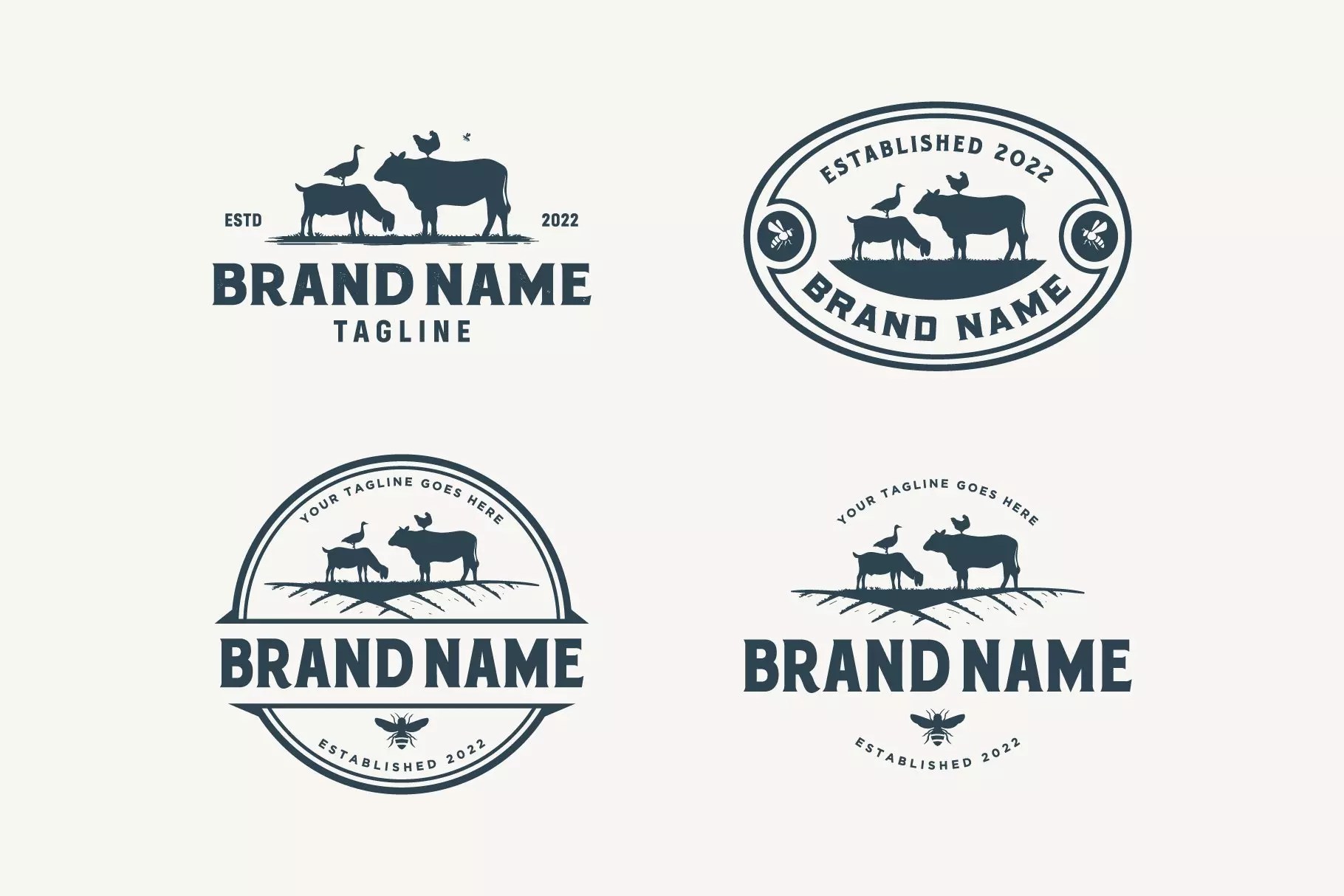 Livestock Cattle Emblem Farm Logo MasterBundles