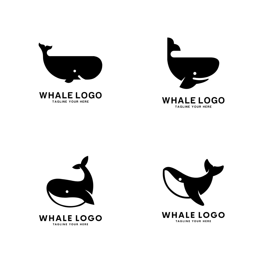 Set of whale species logo Vector MasterBundles
