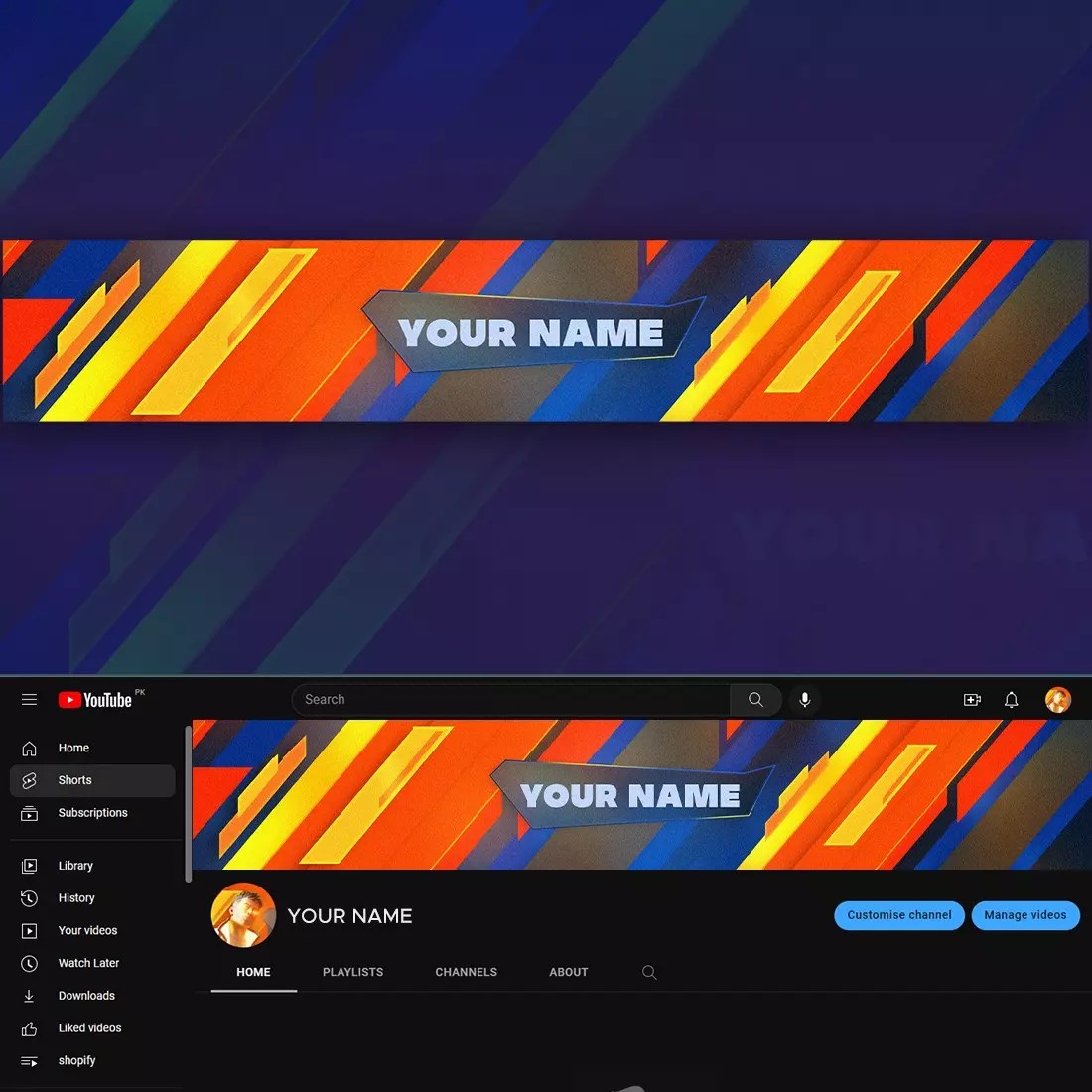 Youtube Banner Template (Youtube Channel Art) MasterBundles