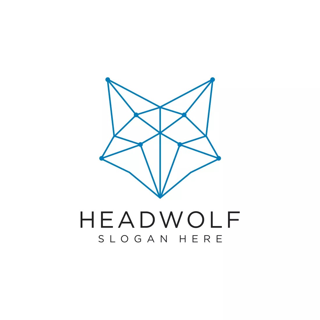 Head Wolf Geometric Logo Design Vector MasterBundles