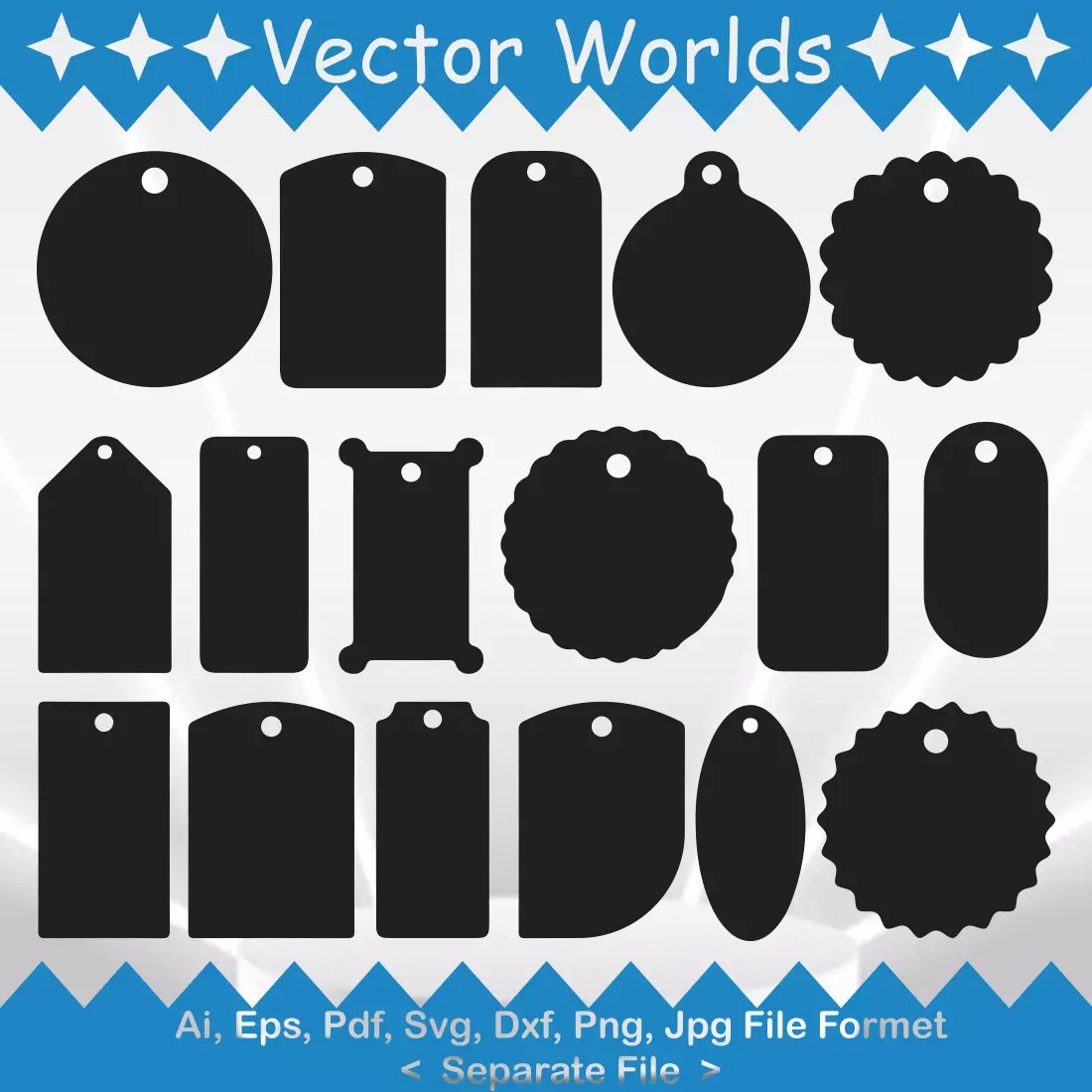 Silhouette Gift Tag SVG Vector Design MasterBundles