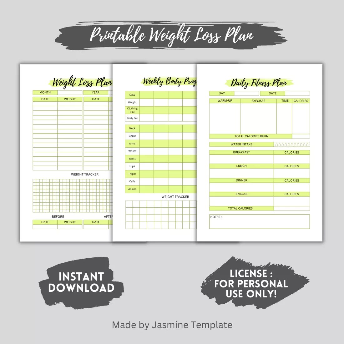 Printable Personal Weight Loss Planner MasterBundles