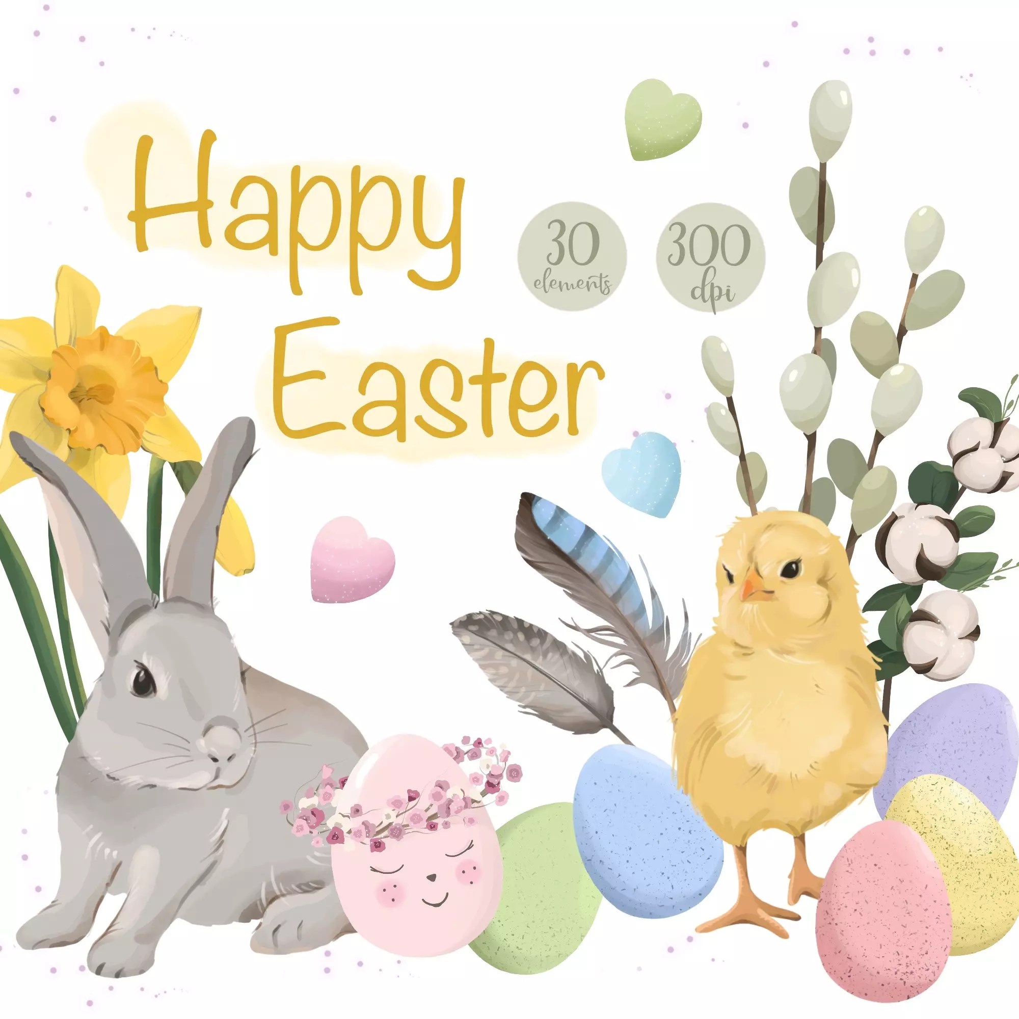 Logo Happy Easter Clipart
