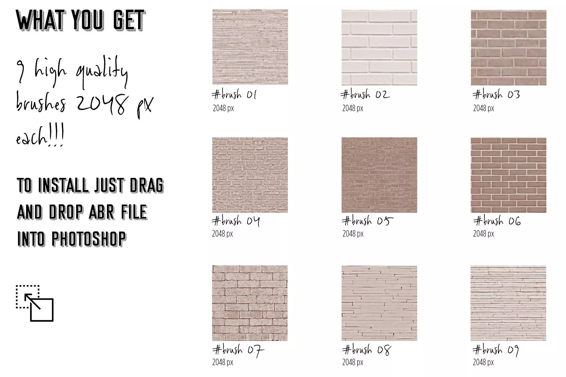 Brush Set Brick Texture MasterBundles