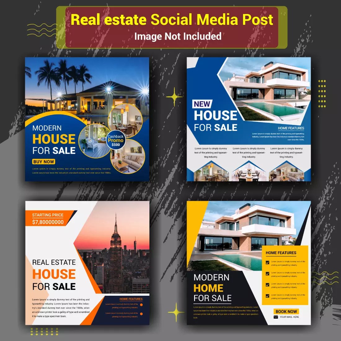 Real estate house social media post And  banner template Design