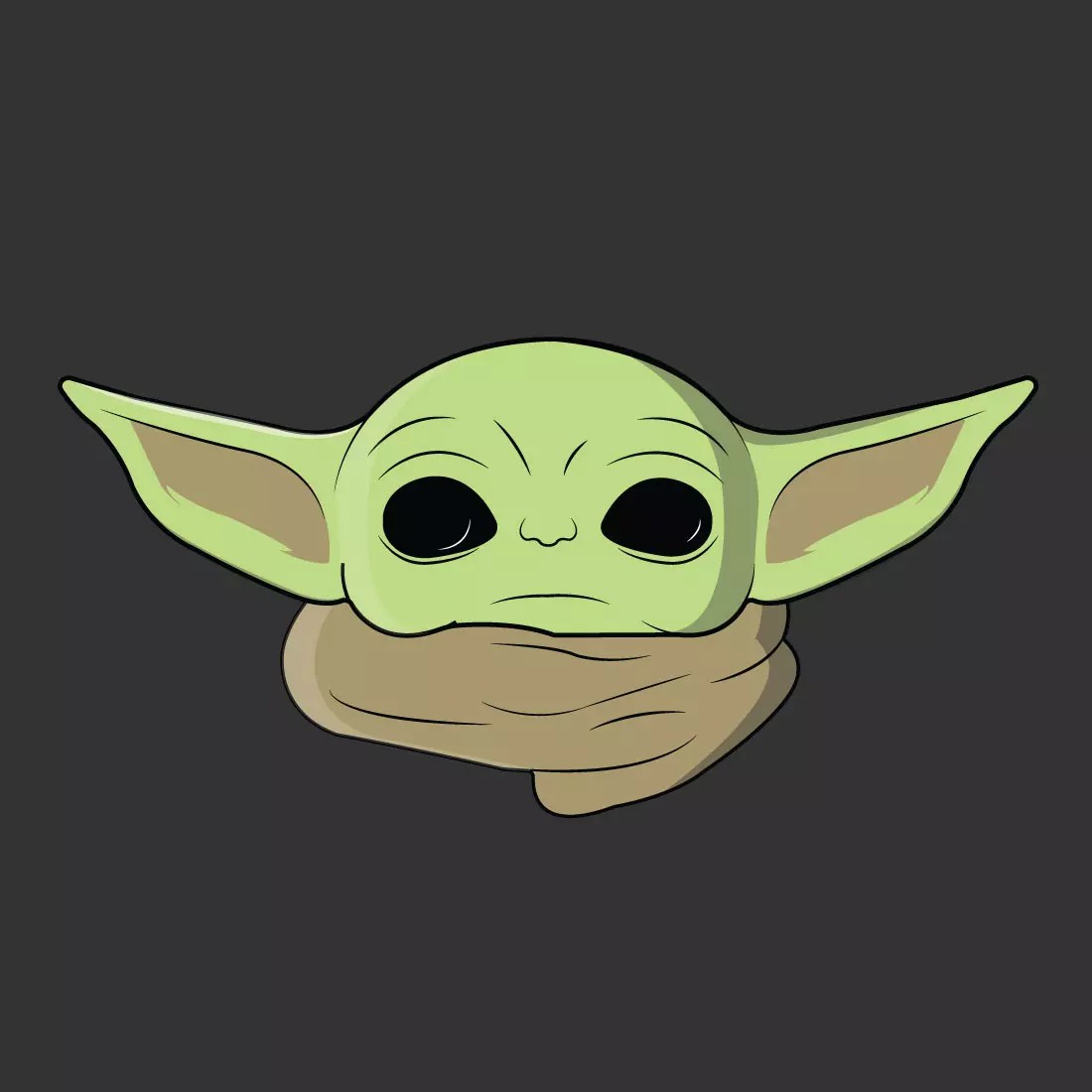 Yoda face from Star wars vector design MasterBundles