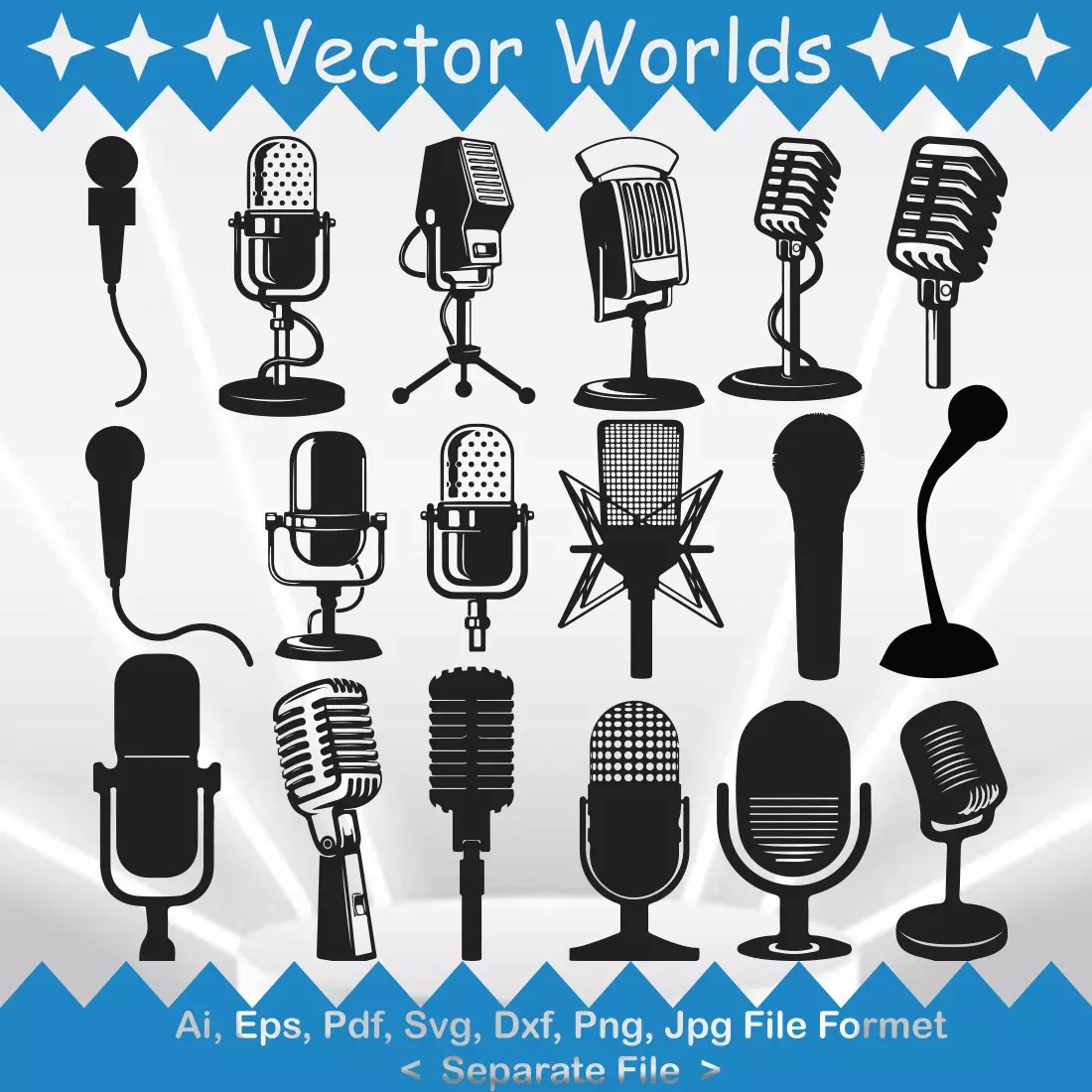 Microphone SVG Vector Design MasterBundles