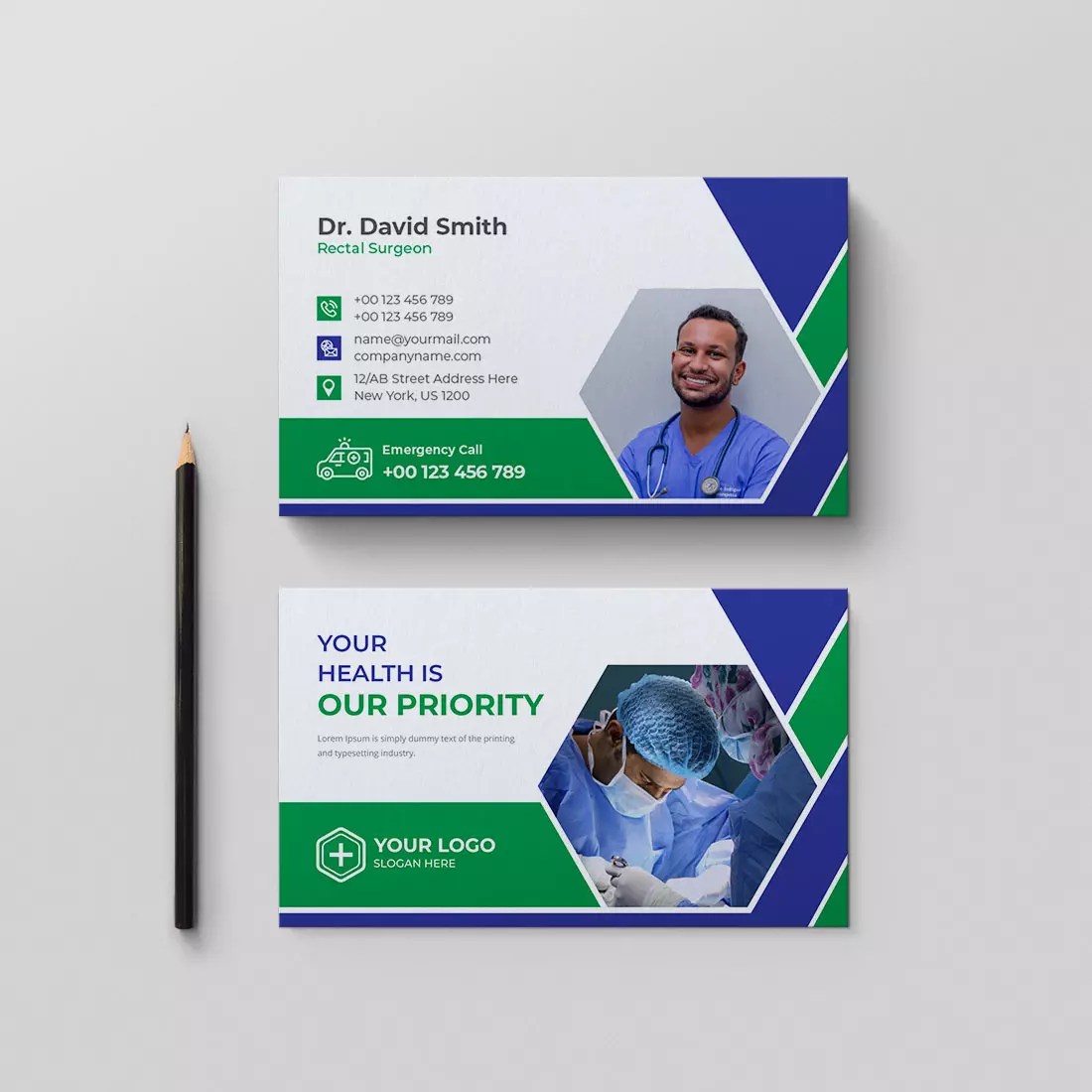 Medical Business Card Design Template MasterBundles