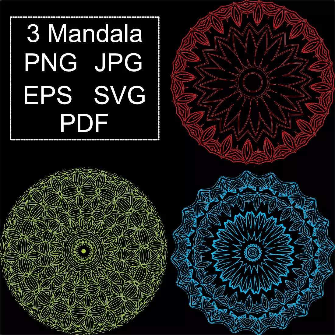 3 Mandala Coloring Pages MasterBundles