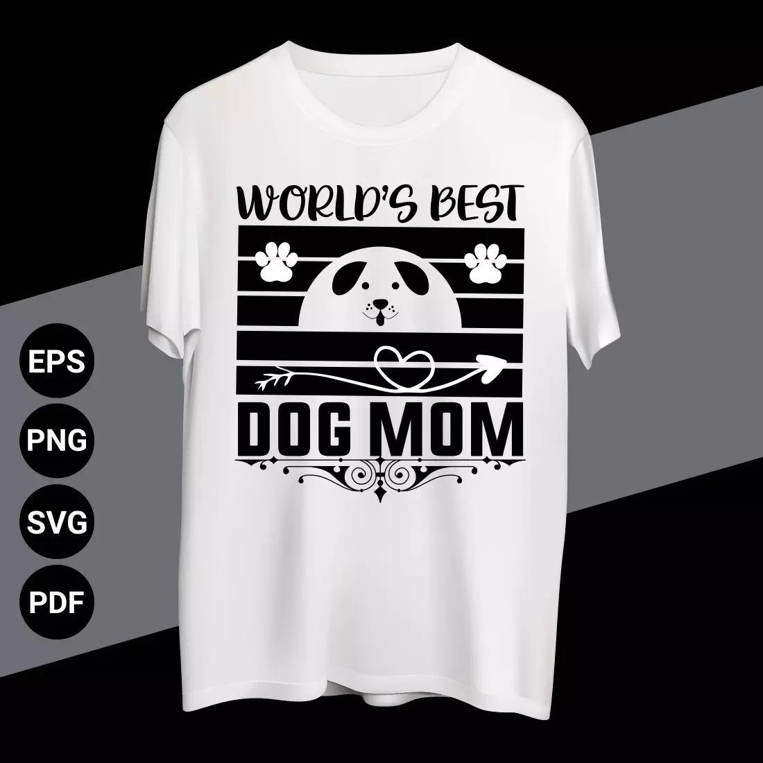 World’s Best Dog Mom Tshirt design MasterBundles