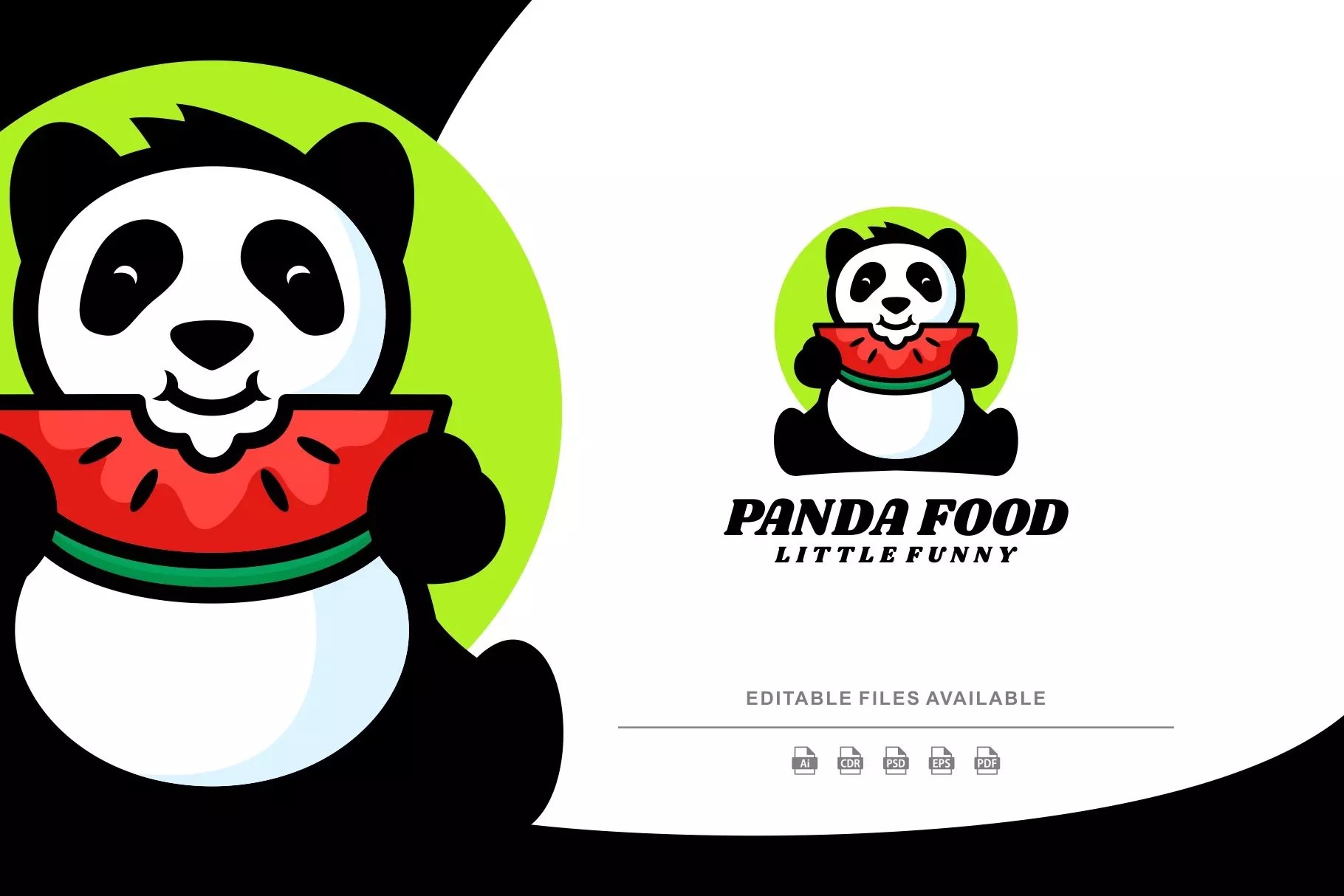 Panda Food Mascot Cartoon Logo MasterBundles