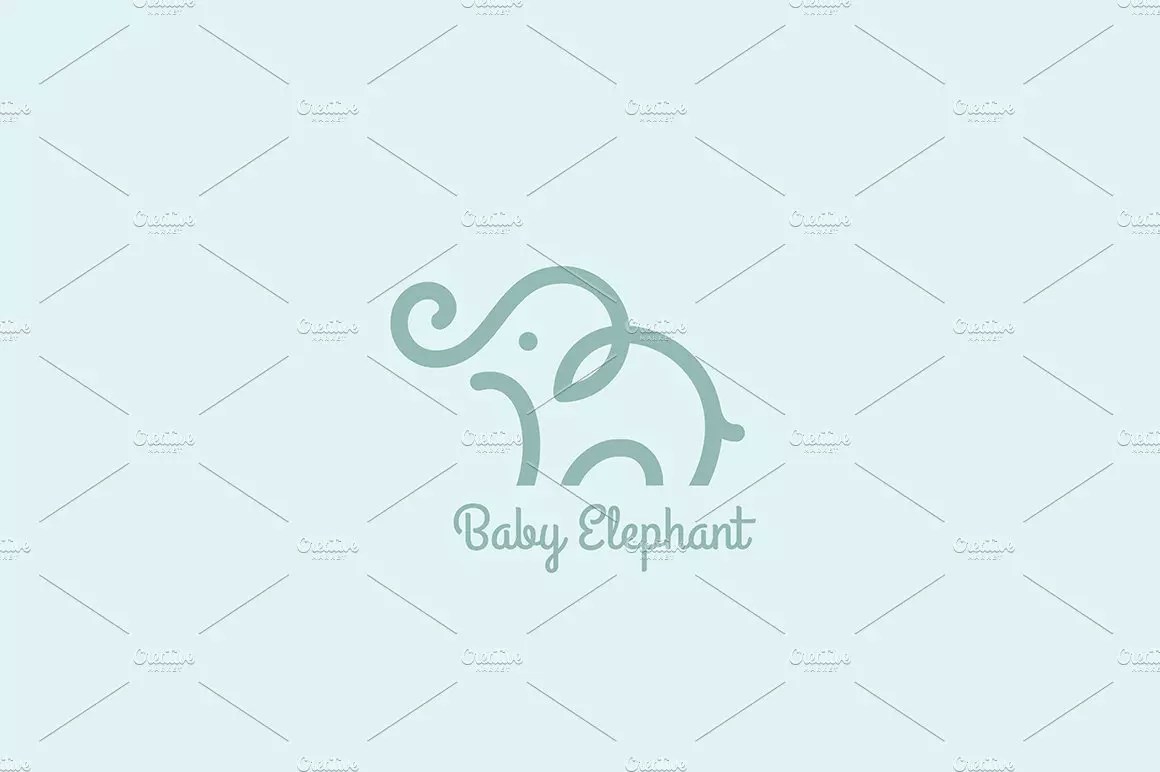 Baby Elephant Logo Template MasterBundles