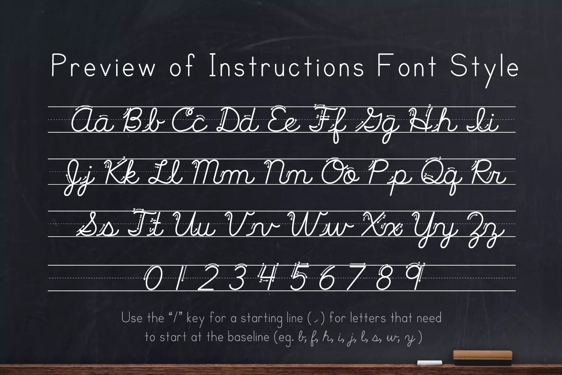 Teaching Cursive Letter Tracing Font MasterBundles