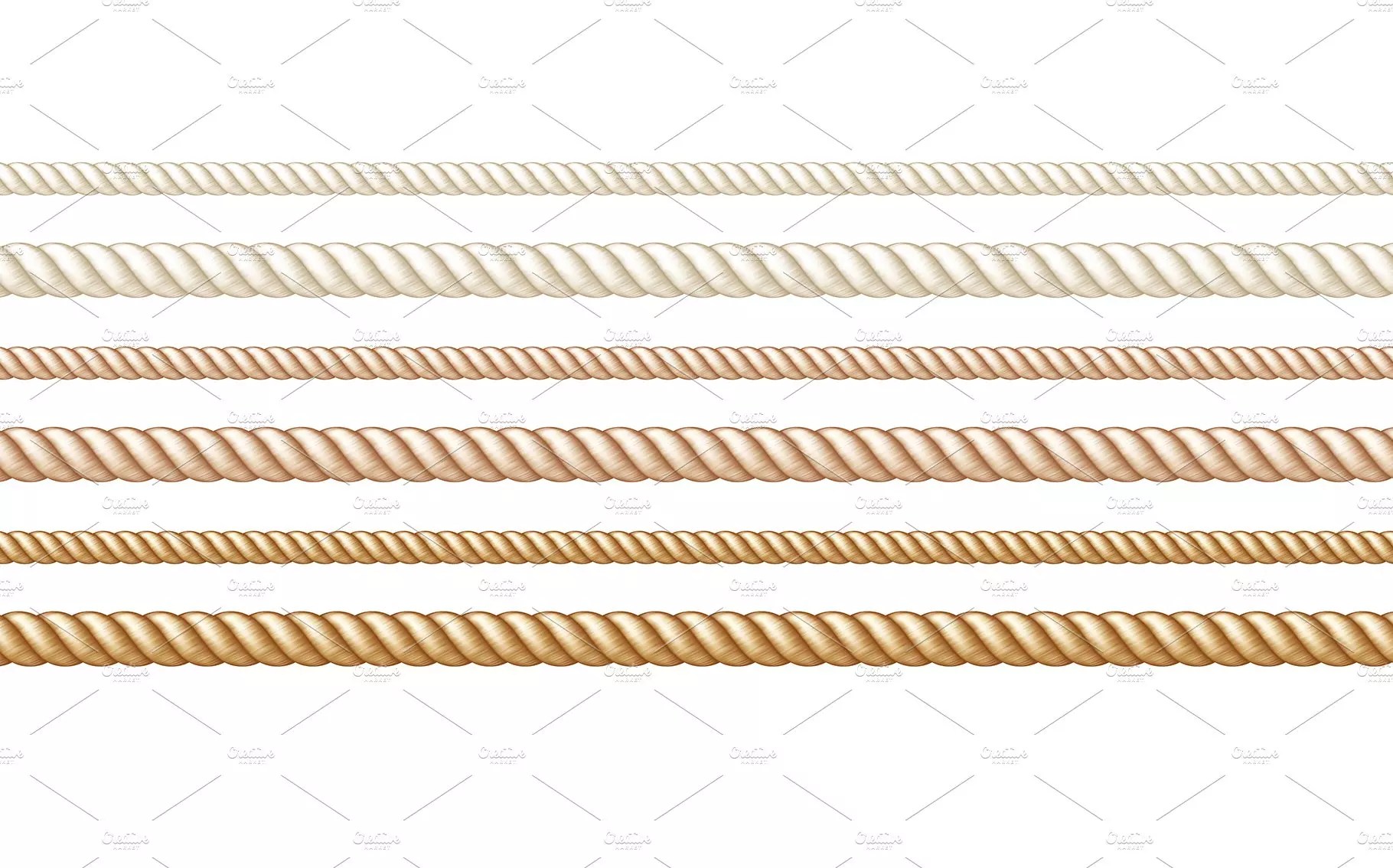 Realistic vector fiber ropes set MasterBundles