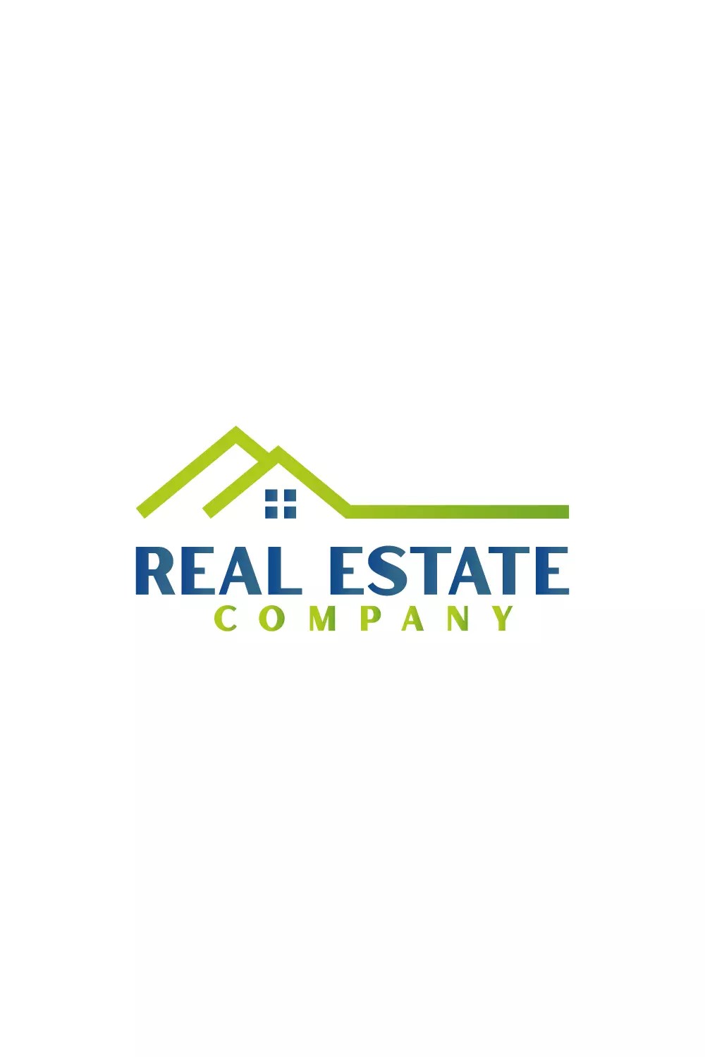 Real estate logo with green, dark blue color MasterBundles