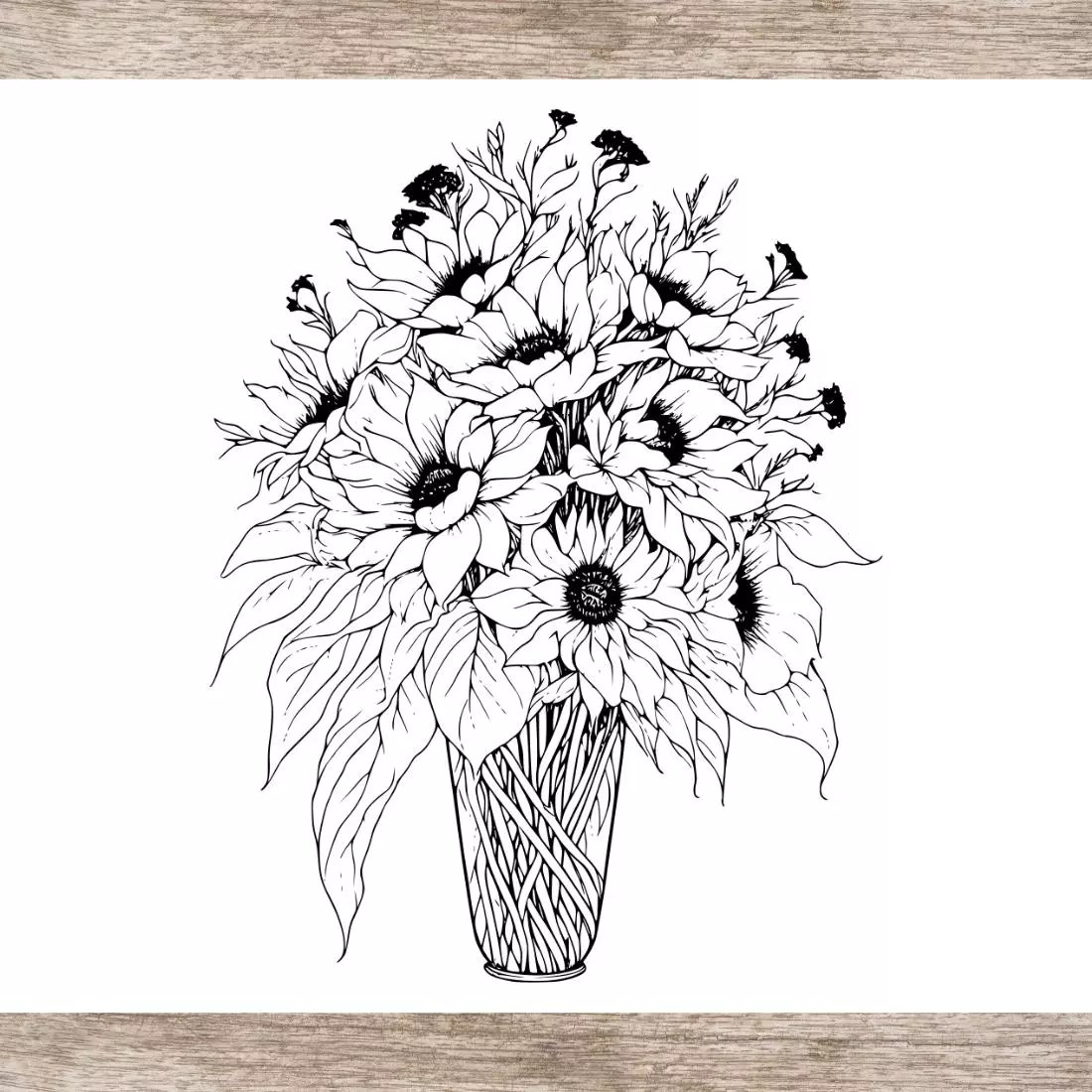 6 Flower Drawing Floral Coloring Pages For Adults (SVG and PNG