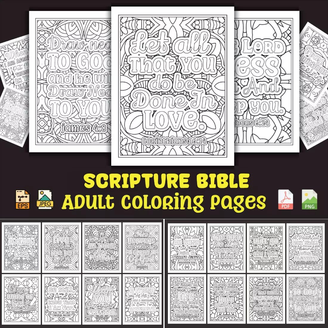 Scripture Bible Coloring Pages for Adults KDP Coloring Book MasterBundles