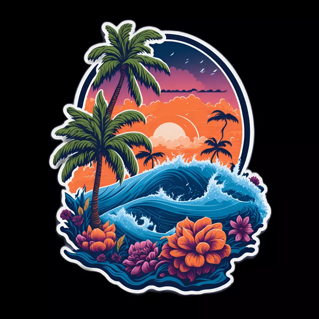 A Majestic Palm Tree Sticker Artwork for TShirt Graphic MasterBundles