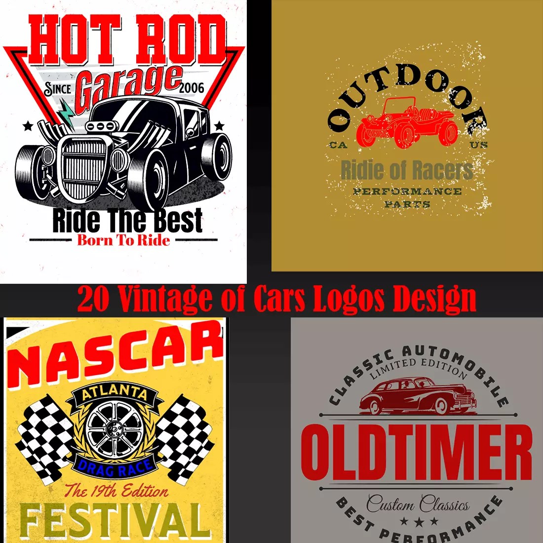 20 Vintage of Cars Logos Design MasterBundles