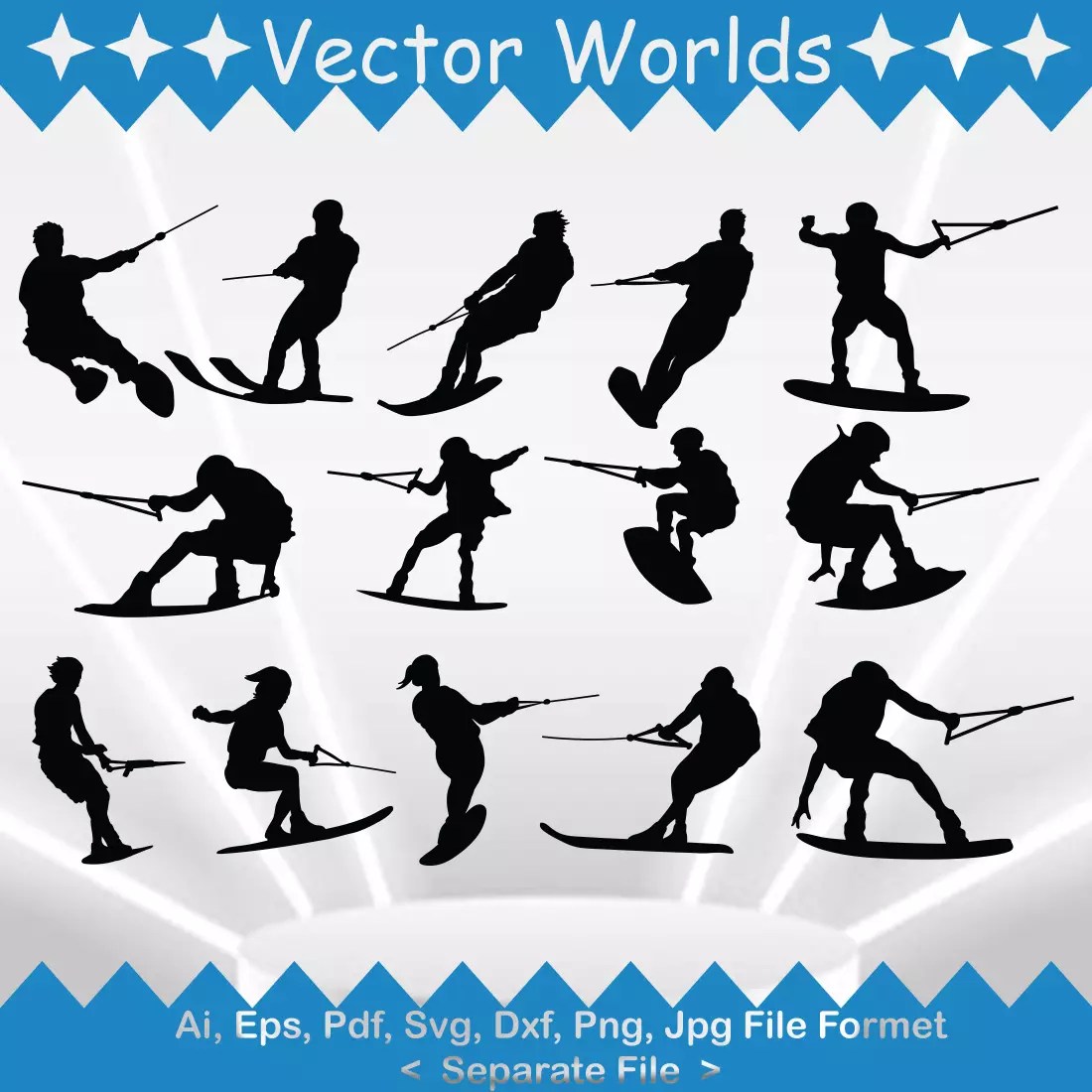 Water Skiing SVG Vector Design. MasterBundles