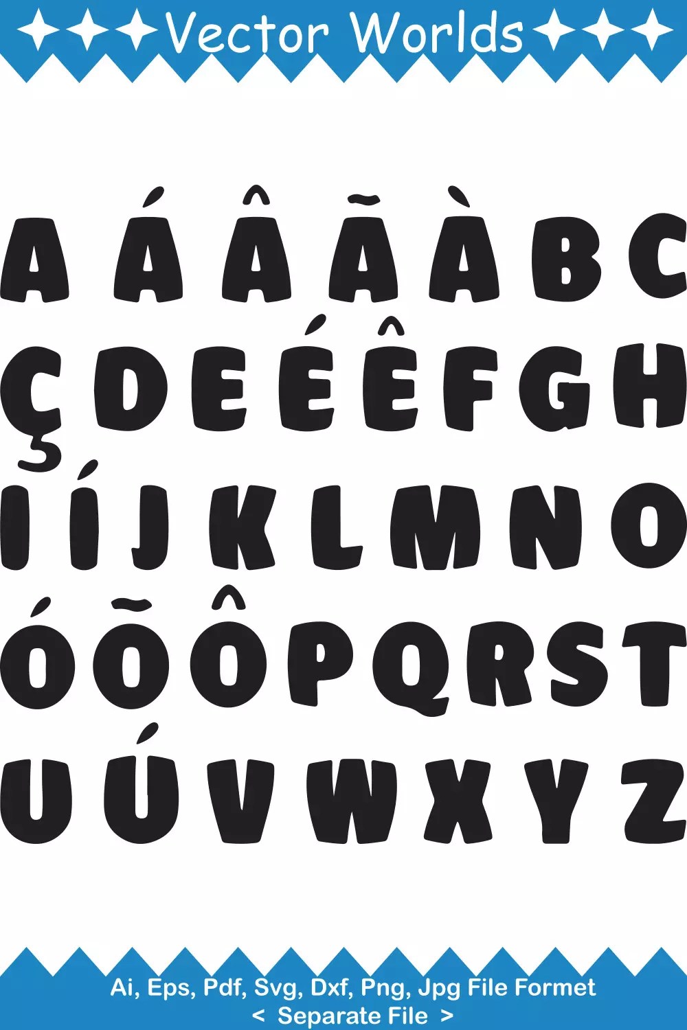 Portuguese Alphabet SVG Vector Design. MasterBundles