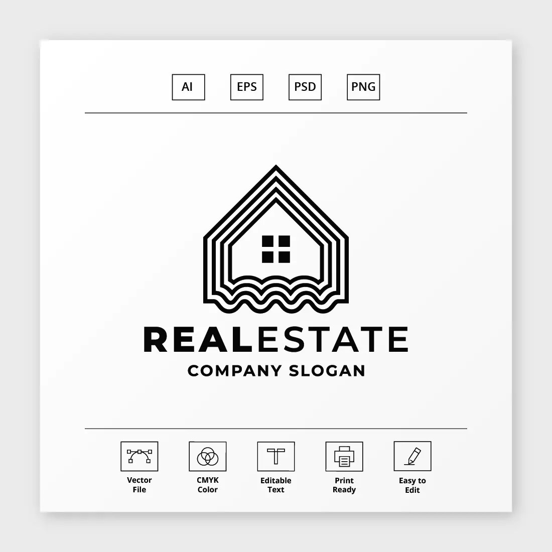Real Estate Lines Logo MasterBundles