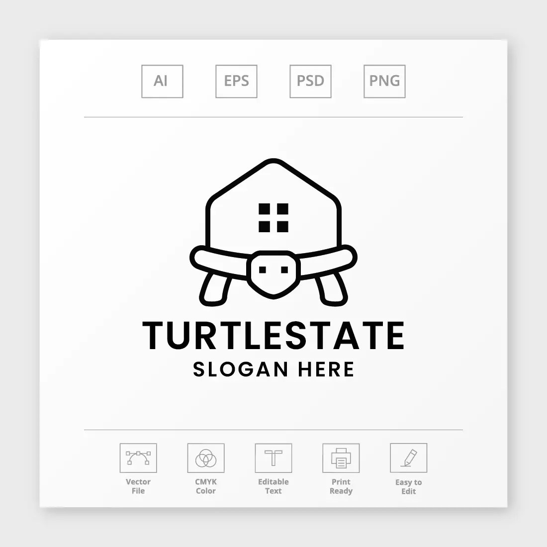 Turtle Real Estate Logo MasterBundles