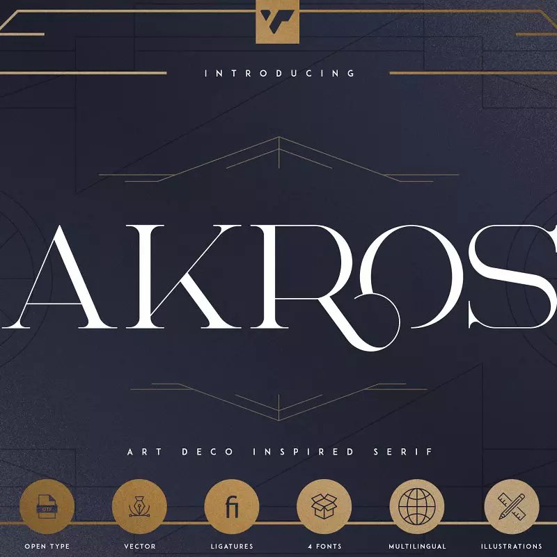 Art Deco Serif Fonts + Extras Master Bundles