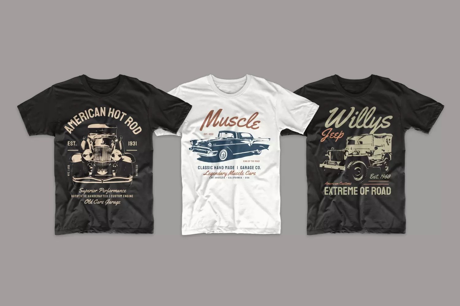 🚘 50 Classic Car Tshirt Designs Collection