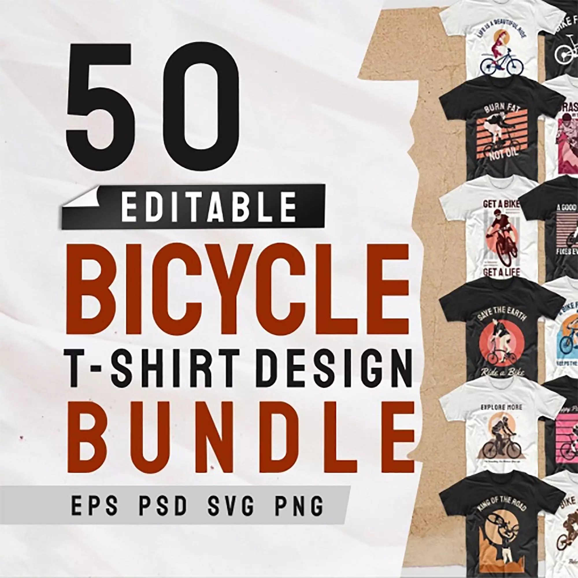 50+ Awesome Bicycle Tshirt Designs Bundle Collection