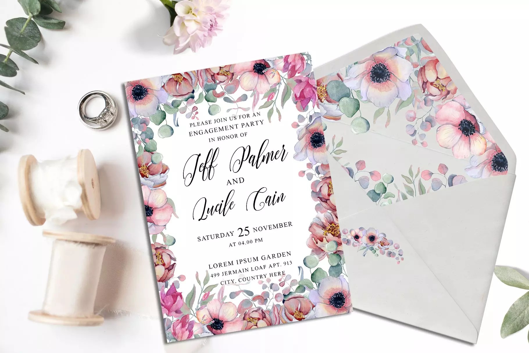 Passion flowers Wedding Suit MasterBundles