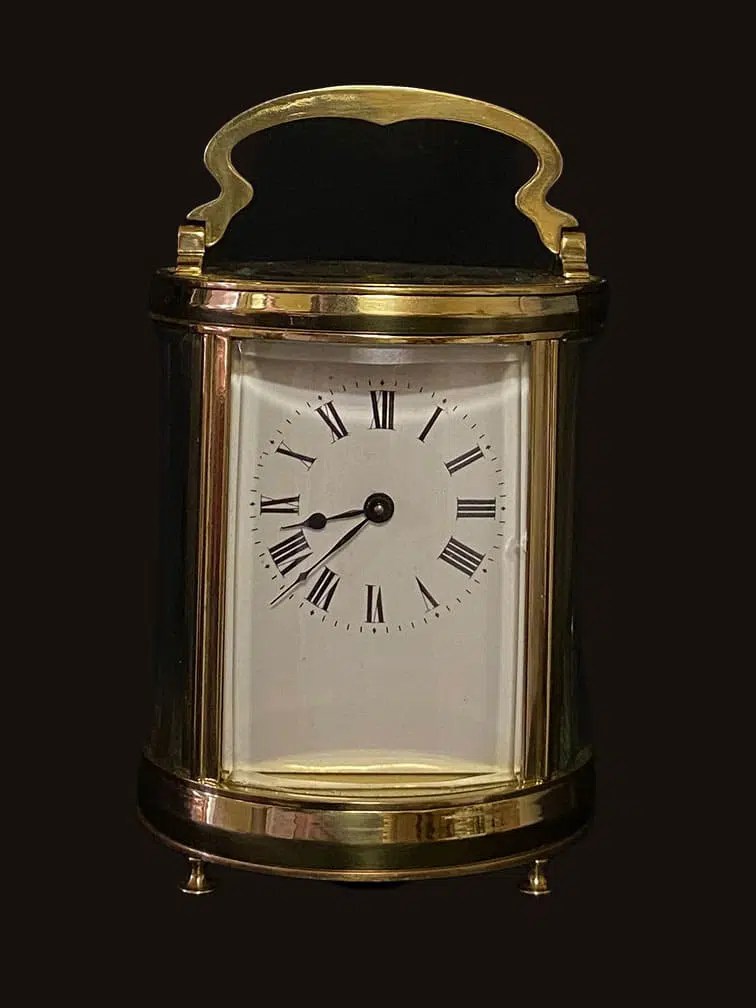 French Oval Case Carriage Clock, Circa 1900 Master Clockmakers