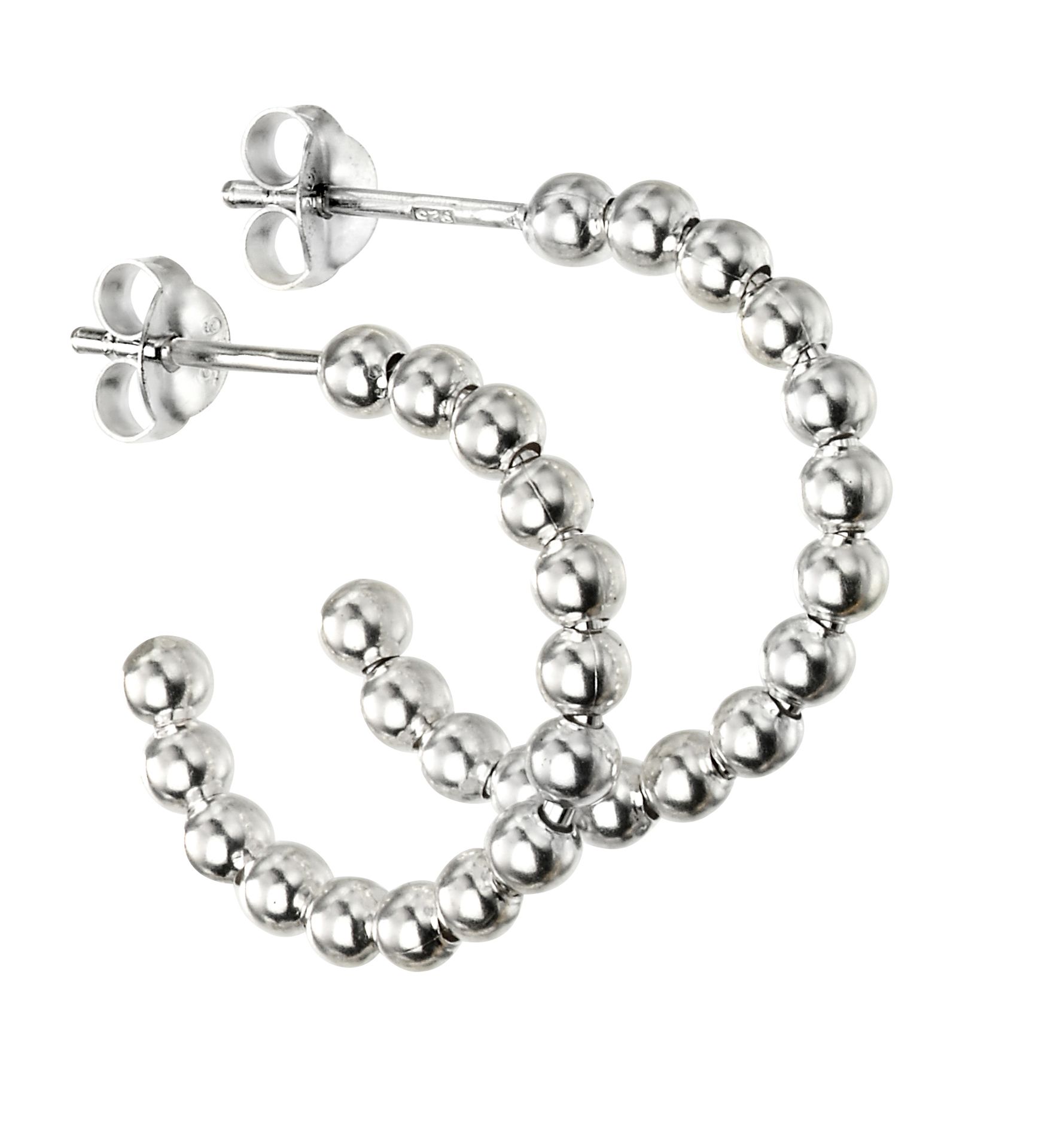 Silver 3/4 Ball Hoop Earrings Taylor & Co