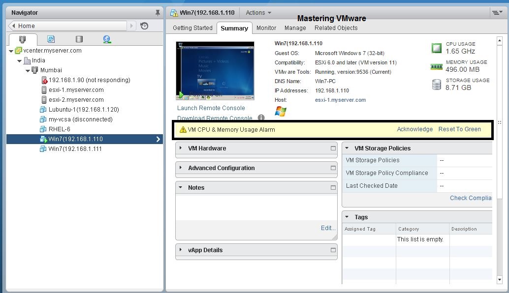 How to Create Custom Alarm in vCenter Mastering VMware